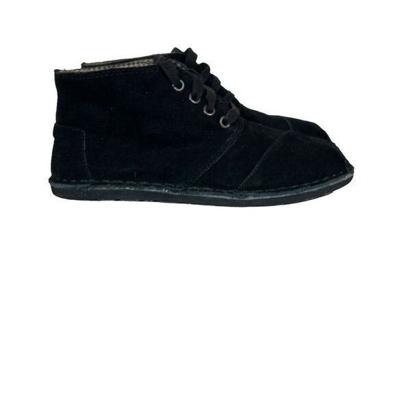 Toms Women’s Black Suede High Top Ankle Boots Size 6 - Picture 2 of 8
